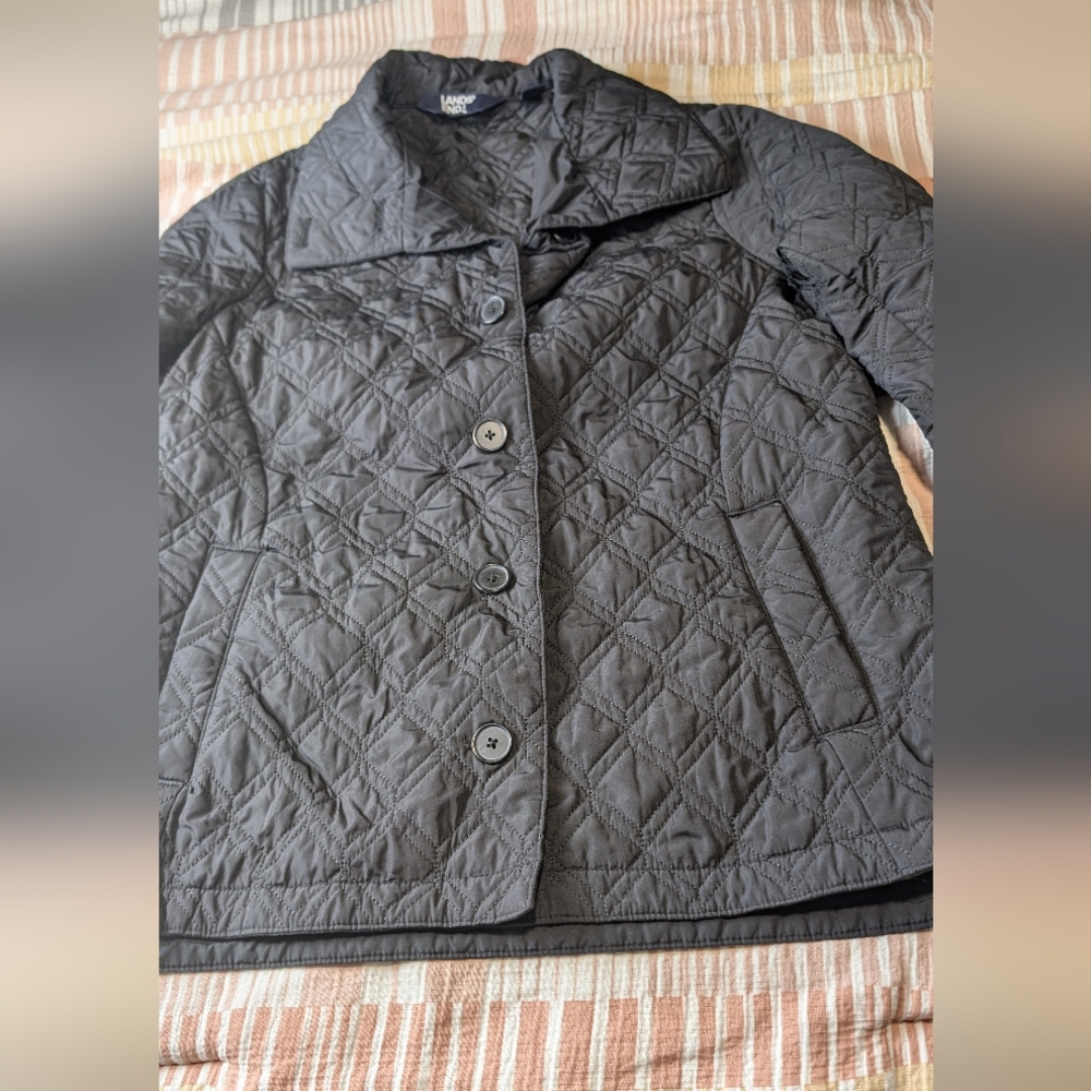 Lands End Medium Quilted Coat - image 5